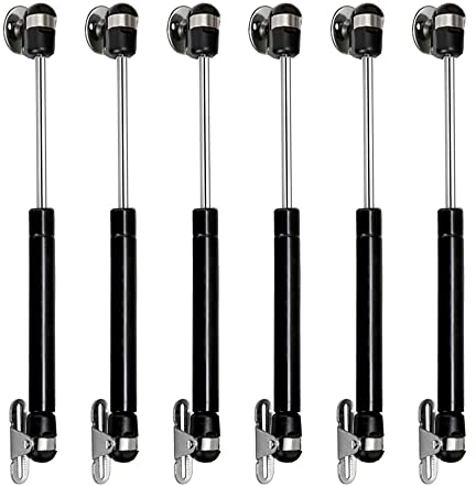 MOCNT 6 Piezas 80N Pistones a Gas Muelle de Gas Resortes de Gas Hidráulico Puertas Bisagra Armario Amortiguador Puertas Elevación Neumática Muebles Cocina Negro 80KG