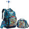HTgroce Trolley Rucksack mit Rollen, Schulranzen mit Rollen für in der Grundschule, Schulrucksack Trolley für Schulreisen, 1-5 Klasse