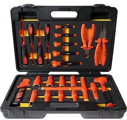 MJW Kit d'outils isolés 1/2 VDE 1000V Capuchon 1/2 6-Angle 10 | 12 | 13 | 14 | 17 | 19 | 22 | 24