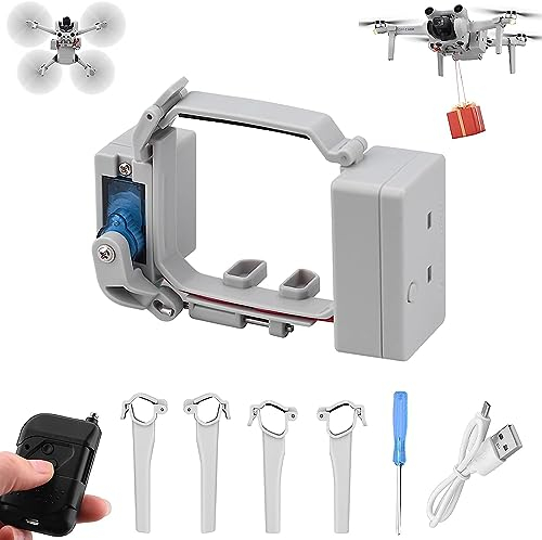 XZEIT RC Mini 3 Pro Airdrop-System, Nutzlast-Dropper-Transportgerät, Angeln, Drohnen-Köderfreigabe, Hochzeitsszene, Such- und Rettungsgerät mit Fahrwerk for Mini 3 Pro/Mini 3-Zubehör