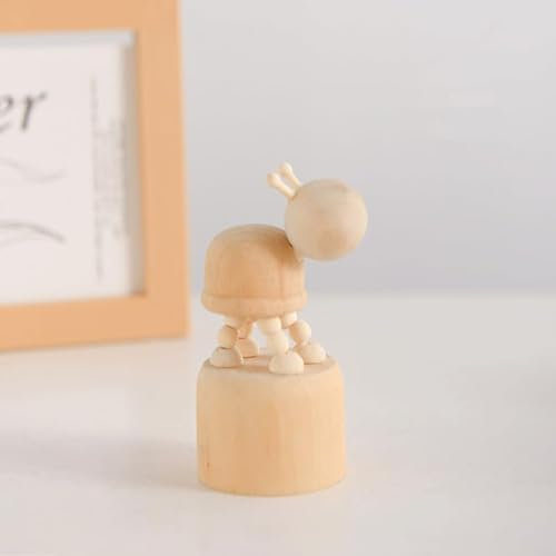 EsportsMJJ Holz-Tier-Ornamente, Mini-Desktop-Puppe, bewegliche Puppe, Fingurin, Heimdekoration, Basteln, Heimbuch, Regal-Dekor – Schnecke
