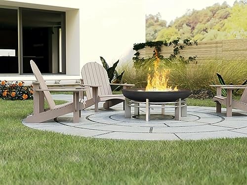 Svenskav Feuerschale JURA 79cm für Garten & Terrasse (Edelstahl, Super XXL) - Design Feuerschalen rund für Outdoor Feuerstelle - Feuerfeste Schale groß geeignet für Grillrost, Grillen, BBQ, Lagerfeuer