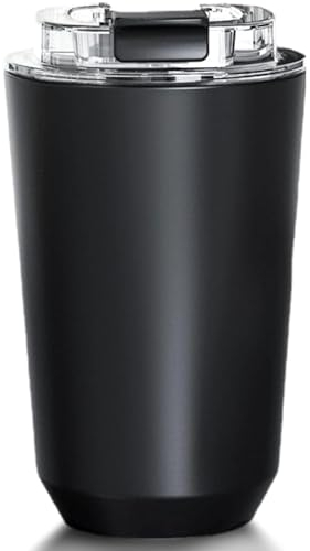 ERBO Thermobecher Kaffeebecher to Go, 380ml Auslaufsicher Mit Deckel, für Kaffee Tee Unterwegs, Schwarz