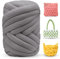 LEREATI Armstricken Wolle 500g Dicke Wolle zum Handstricken Chunky Yarn Schlauchgarn Häkelwolle Dickes Garn zum Häkeln Stricken, für Anfänger, Decken, Tasche, Handstrickgarn (Dunkelgrau)