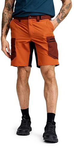 RevolutionRace Rambler Lightweight Pro Shorts für Herren, Leichte Kurze Hose und Wandershorts für Herren, Teracotta Brown/Smoked Paprika, S