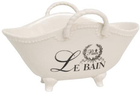 Biscottini 2 porte-savon en porcelaine Le Bain L20,5 x PR12,3 x H12,5 – Porte-savon en forme de baignoire – Porte-savon pour salle de bain