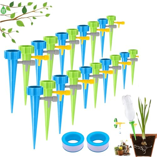 Reioanaok Kit di Irrigazione a Goccia Regolabile, 22 PCS, Irrigatori Automatici per Piante, Bottiglia, per Piante da Interni ed Esterni