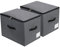 Foldable Fabric Storage Box with Zipper lid, handle, Blankets Clothes Quilts Storage Basket Organizer for Bedroom Closet Shelf, 44×33×31cm, Black Grey, 2pack