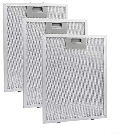 Filtro Campana Extractora 310 x 250 x 9 mm, filtro de campana extractora, Filtro de Grasa Compatible con para Bosch Campana Extractora de Cocina por Poweka (3 Piezas)