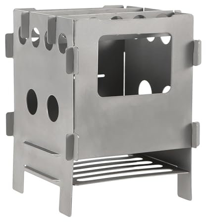 Ranuw Titaniums Stove Tragbarer Zusammenklappbarer Holzofen Ersatz Titaniums Rucksackkocher Outdoor Camping