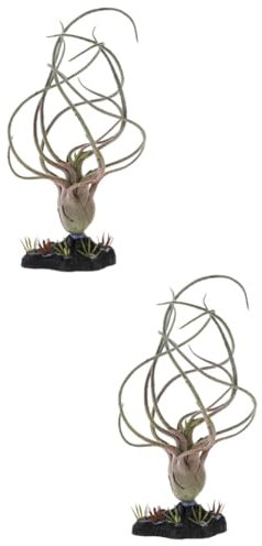 Sosoport 2 Pièces Ornement De Plante De Reptile Terrarium Fausses Plantes pour Reptiles Plantes D'aquarium Vivantes Hornwort Branche d'arbre De Tortue Fournitures De Reptiles Résine