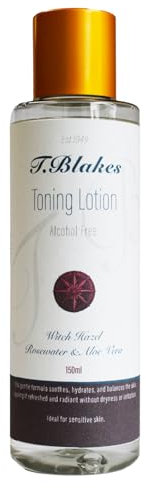 Alcohol Free Witch Hazel, Rosewater and Aloe Vera Toning Lotion 150ml for Sensitive Skin