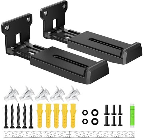 ZUOLACO Soundbar Wandhalterung für Samsung, Bose, Vizio, LG, Sony, JBL, Sonos und Weitere Sound Bar Halterungen unter Dem Fernseher, Halten bis max. 33 lbs, Tiefenverstellung 3.6-6.4, Schwarz