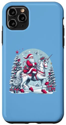 iPhone 11 Pro Max Santa Riding a Unicorn Case