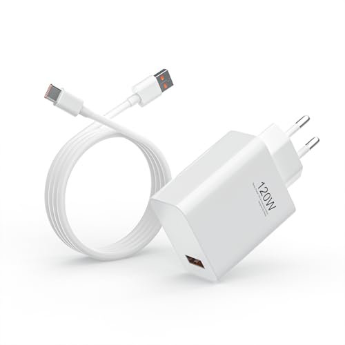Xiaomi Caricatore Rapido 120W, con Cavo USB C 2m, Turbo Caricatore e Cavi per Xiaomi 14 Ultra 13T Pro 13 Ultra 12T Pro 12T 12 Pro 11T Pro Redmi Note 13 12 11S 10 Pro Mi 11 Ultra 11i etc
