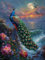 5D Mond Diamond Painting Groß xxl 80 * 110cm, Diamont Painting Bilder Pfau Diamond-Painting Basteln Erwachsene Malerei Set, DIY Mosaikherstellung Rhinestone Painting für Wand Décor, Geschenk L-M