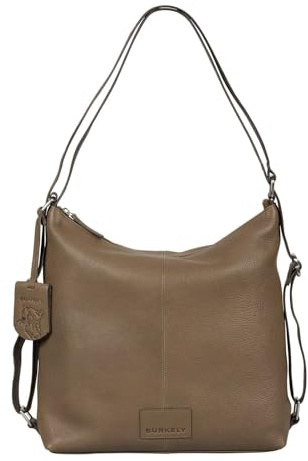 Burkely Soft Skylar Backpack Hobo – Leder Damen Rucksack – Umwandelbare Schultertasche mit Silberdetails