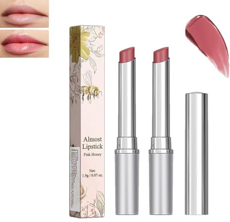 Almost Lipstick Tinted Lip Balm in Pink Honey for Women, Colored Tinted Lip Balm, Pink Honey Lip Balm, Natural Effect Moisturizing, Lightweight Lip Makeup, Nourishing & Hydrating (2PC)