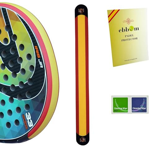 EBBOM Protector Pala de Padel Ligero con Bandera España - Incluye un Limpiador de Pala - Alta Protección Todas Las Palas - Accesorios Padel - Protector Pala Padel Bandera España 35x370mm
