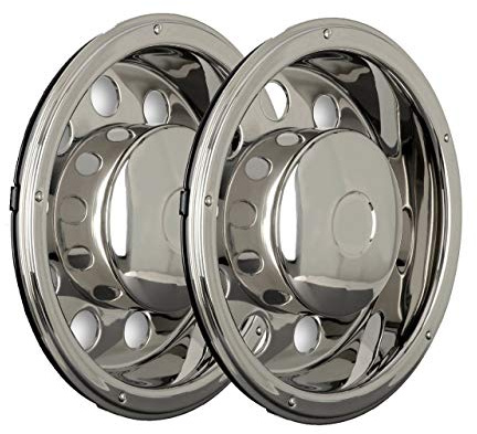 2X Radzierblende 22,5 Zoll Edelstahl - Tiefe 12 cm - mit Ringbefestigung - Felgenauskleidung Tiefbett - Antriebsachse für LKW Stahlfelgen