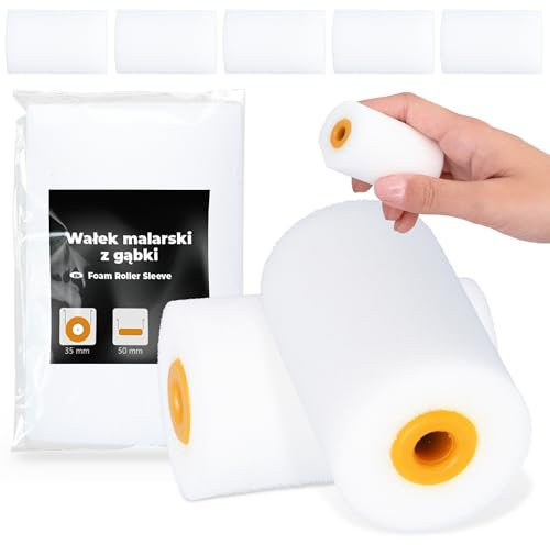 5x Rouleau Mousse 5 cm Peinture Vernis Laque Surfaces Lisses Murs Meubles Bonne Couverture Séchage Rapide Application Facile Idéal Bricolage Travaux Rénovation