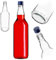 KADAX Bouteilles en verre vides à remplir avec bouchon à vis, bouteilles de jus, bouteilles d'alcool (bleu, 700 ml, 1 pièce)