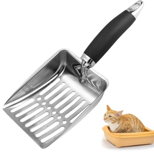UQMIQURA Katzenstreuschaufel, Katzenklo Schaufel Metall, Robust, Antihaft-katzenstreuschaufel Katzenklo, Schaufel Katzenklo für Katzentoilette, Katzen, Hund