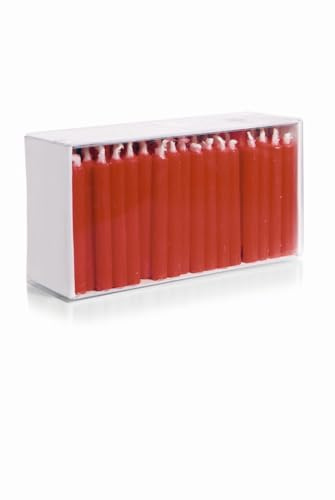 INNA-GLAS Mini-Kerzen CONLEY, rot, 6,5cm, Ø0,7cm - Made in Germany | 100 Stück - Puppenkerzen