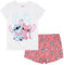 Disney Stitch Angel Pijama de niña de ALGODÓN con Mangas Cortas, para EL Verano de Dos Piezas, 100% ALGODÓN Oeko-Tex (FR/ES, Números, 104, Regular, Blanco y Rosa)