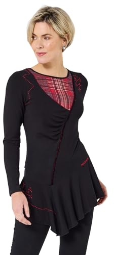 Joe Browns Women's Black Check Tunic Top Shirt