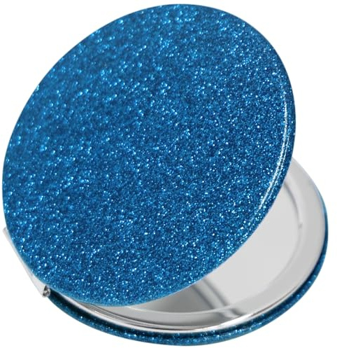 SANYCASA Badspiegel mini Kosmetikspiegel Schminkspiegel Spiegel klein Makeup Mirror Faltbare Handheld Taschenspiegel Klappbar Reisespiegel, Blau