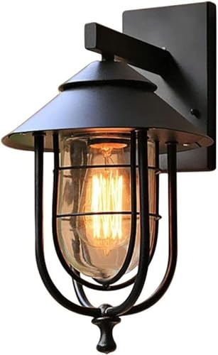 Außenbeleuchtung Wandleuchte Industriedekor Außenlampe E27 Schwarze Wandleuchte Leuchten Eisen Vogelkäfig Wandleuchte