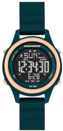 Skechers Fairhaven Damen-Armbanduhr, digital, Silikon, Grün (Modell: SR6349)