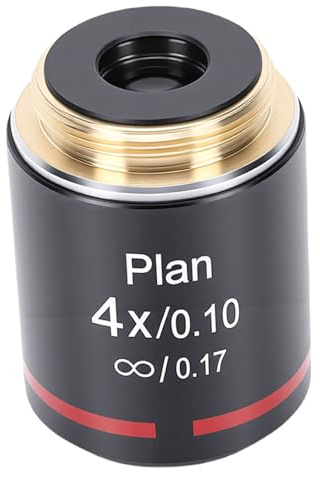 Generic Plan Objective Lens Bright Field of View Clear Imaging for Biological Microscope Aluminum Alloy (4X)