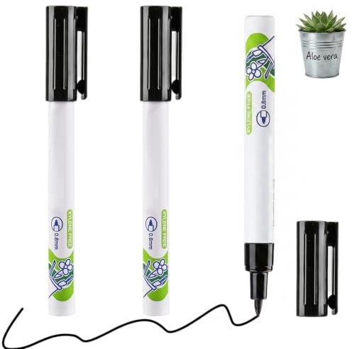 Benvexa 3 Pack Garden Marker Pens for Plant Labelling 0.8mm Fine Tip Black | Quick Dry Waterproof Outdoor Permanent Ink Markers Weatherproof Pen for Wooden Plastic Labels Seed Trays and Flowerpots