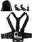 Chest Mount Harness Strap + J-Hook, Thumbscrew & Black Drawstring Storage Bag. Compatible with GoPro and all action cameras
