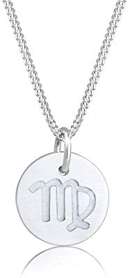 Elli Halskette Damen Sternzeichen Jungfrau Astro Symbol Matt in 925 Sterling Silber