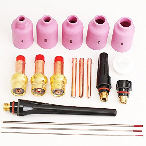 TuToy 18 Stücke Wig-schweißbrenner Gas Objektiv Kit Wp-17 Wp-18 Wp-26 Wt20 0,04 1/16 3/32
