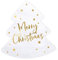 20er Pack Servietten Tannenbaum Merry Christmas Servietten Weiß Gold in Form von Weihnachtsbaum Christbaum Deko Weihnachtsparty Weihnachtsdeko