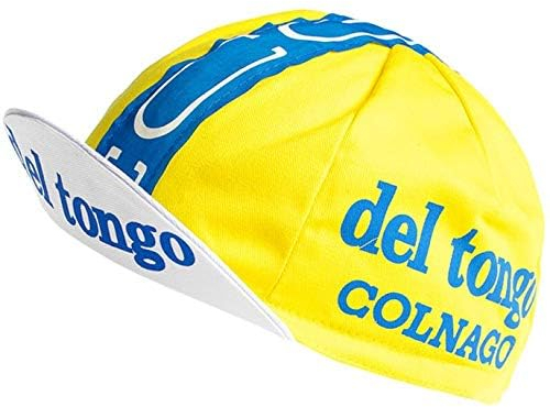 Vintage Team Radkappe - Anti-Schweiß Cap für Stand-Alone oder unter Helm | Team Jersey Outdoor Cap Made in Italy, Del Tongo, Einheitsgröße-M