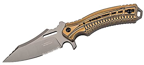 Herbertz Top Collection 535412 - Cuchillo de cinturón (Acero 440, Revestimiento de Titanio, Carcasa G10, Funda Kydex)