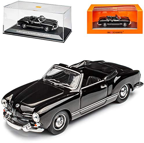 V-W Volkwagen Karmann GHIA Typ 14 Cabrio Schwarz 1955-1974 1/43 Minichamps Maxichamps Modell Auto