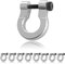 Mini Schäkel aus Metall, Omega-Form, mit Dreh-Verschluss, 8er Set, DIY Arm-Band, nichtrostend, Ideal mit Paracord 350, Farbe: silber