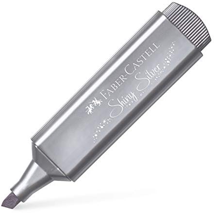 Faber-Castell Textliner 46 Textmarker Metallic Shiny Silver – Box mit 50 Stück