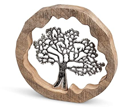 Bollweg Ring mit Baum 30cm Alu Mango-Holz