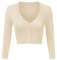 Irevial Cardigan Mujer Corto Elegante Bolero Shrug Chaqueta Corta de Punto Básico Rebecas Cuello V para Primavera Verano Otoño Albaricoque, L