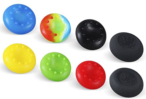 CDeer Performance - Juego de 8 empuñaduras analógicas para el pulgar compatibles con PS5, PS4, Xbox Series X/S, Xbox One, Switch Pro Controller