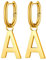 FOCALOOK Damen U-förmige Creolen, Ohrringe Mit Buchstabe A, 316L Edelstahl Ohrhänger in Gold, Hängend für Geliebte/Freundin/Tochter zum Geburtstag/Valentinstag/Weihnachten