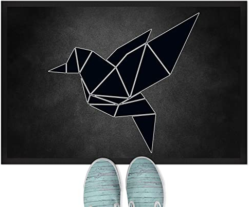 JUNIWORDS Fußmatte, Origami Vogel Fläche, 60 x 40 cm, mit Gummirand (1004265)