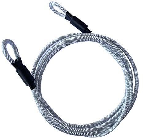 GOMRQING 7FT 5mm Security Cable Lock,Braided Steel Coated Safety Cable Luggage Lock,Safety Cable Wire Rope Double Loop